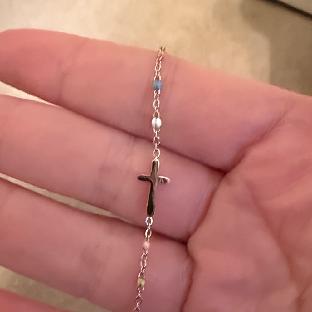 Delicate Multicolor Cross Bracelet - Picture 3 of 5